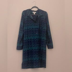 navy and turquoise shirt dress maternity wear